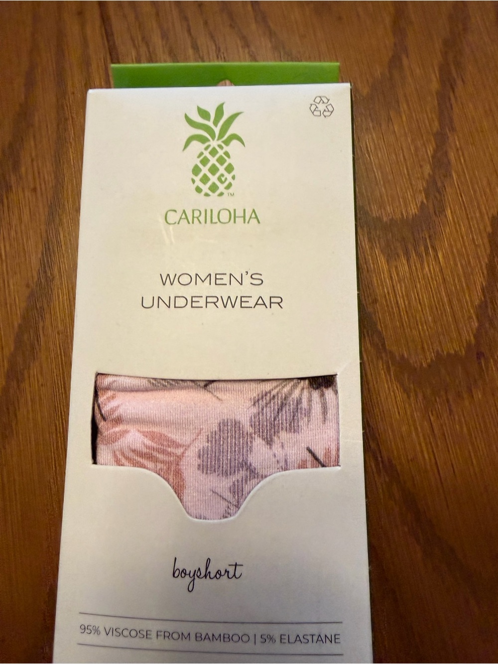 Cariloha Women's Pink Floral Boyshort Panty